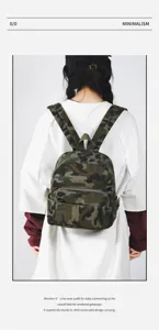 Zaino casual in tela mimetica, elegante borsa da giorno per viaggi all'aperto e scuola.