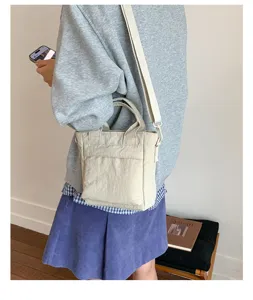 Lichte canvas schoudertas voor dames, casual crossbody tas voor dagelijks woon-werkverkeer.