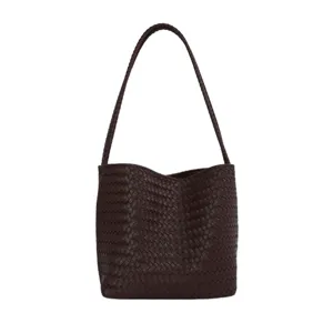 Retro woven leather shoulder bag underarm hobo bag casual stylish women handbag summer