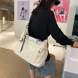 Grande capacita borsa da viaggio in tela per donne leggera week-end borsa da notte