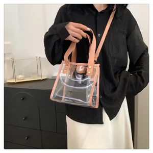Διαφανής Τσάντα PVC Γυναικεία Μόδα Casual Χιαστί Jelly Bag Καλοκαιρινή Παραλία Τσάντα Χεριού Νέα