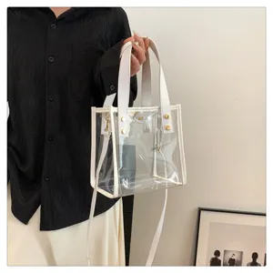 Διαφανής τσάντα jelly για γυναίκες, τσάντα ώμου PVC, casual καλοκαιρινή τσάντα παραλίας.