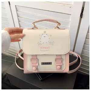 Donna moda carino piccolo zaino stile casual dolce elegante piccola borsa scolastica quadrata