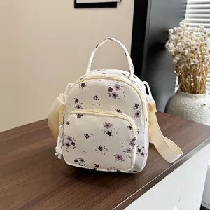 Donna Moda Mini Zaino Casual Nylon Piccolo Borsa Tracolla Carino Floreale Polka Dot Stampa Viaggio Daypack Signore Borsa