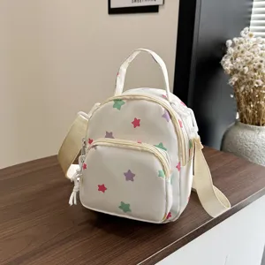 Zaino piccolo casual stile coreano da donna con stampa di stelle colorate e alla moda