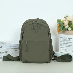 Stylish lightweight large capacity women backpack nylon casual versatile multi-pocket daypack