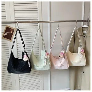 Casual large capacity canvas shoulder bag for women summer daily commuting and stylish use
