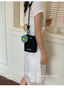 Modieuze canvas emtas met riem, stijlvolle casual crossbody schoudertas voor dagelijks gebruik.