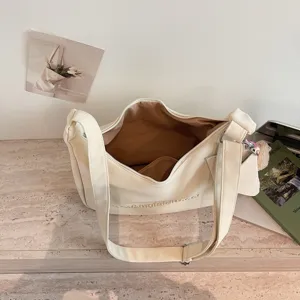 Korean style large capacity slouchy shoulder bag for women, casual tote commuter handbag.