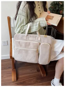 Grande borsa per laptop da lavoro con scomparti multipli, elegante borsa da commute.
