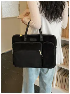 Borsa per laptop da lavoro grande multi-comparto elegante design in tinta unita per ufficio