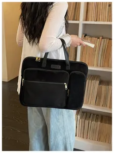 Borsa da lavoro aziendale capiente con scomparti multipli elegante borsa per laptop.