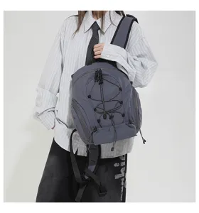 Koreanischer minimalistischer Funktionsrucksack grau Freizeit Outdoor Wanderrucksack.