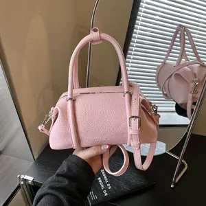 Mujeres Casual Cuero PU Bolso Almohada Pequeño Bolso de Mano Asa Superior Bolso Cruzado de Moda Con Correa de Hombro