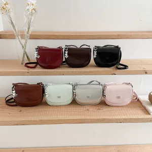 Women's stylish mini saddle shoulder bag with cute heart pendant crossbody bag new