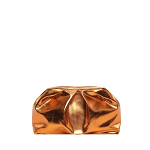 Sac clutch plissé métallisé doré pochette nuage tendance pour femmes élégantes