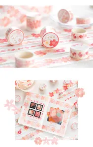 Set di nastro Washi Sakura decorativo carino per diario scrapbooking floreale rosa