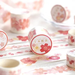 Nastro Washi adesivo con fiori di ciliegio carino decorativo per diario e progetti fai da te