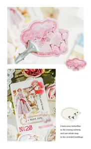 Detailed view of vintage butterfly sticker pack, perfect for DIY journaling and crafts.