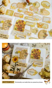 Vintage butterfly sticker pack for DIY journal scrapbooking and creative collage art.