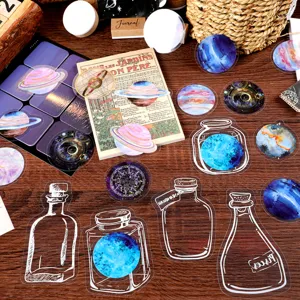 Bottle world series PET transparent decorative sticker pack for journaling and crafting