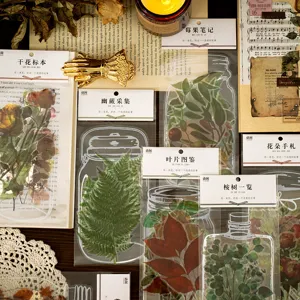 PET Plant Specimen Journal Sticker Pak Vintage Botanisch Decoratief Scrapbooking Materiaal DIY Ambachten Voor Journaling