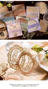 Vintage lace hollow paper material for journaling scrapbooking and DIY decoration craft.