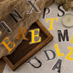 Vintage English letter PET stickers for journaling, scrapbooking, and DIY crafts.