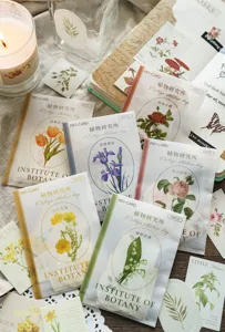 Vintage botanische Aufkleber Packung 30 Stk DIY ästhetische Blumen Tagebuch Schreibwaren