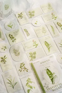 Vintage botanische Tagebuch Aufkleber Packung grüne Pflanze dekorative Aufkleber 30Stk.