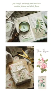 Botanisches Tagebuch Aufkleber Set DIY Basteln Scrapbook Deko Sticker für Kunst Handwerk.