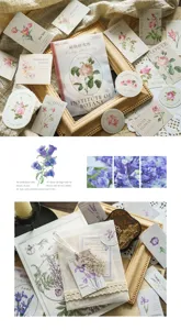 Botanisches Aufkleber Set Tagebuch Schreibwaren DIY Vintage Blumen dekorative Sticker 30Stk