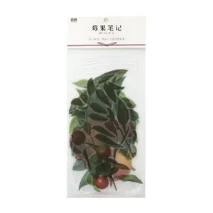 Yuxiang PET stickerpakket met botanische fruitontwerpen voor DIY dagboekknutselwerken.