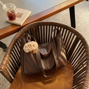 Vintage megali xoritikotita gynoikia tsanta tote retro dermatini tsanta omou casual