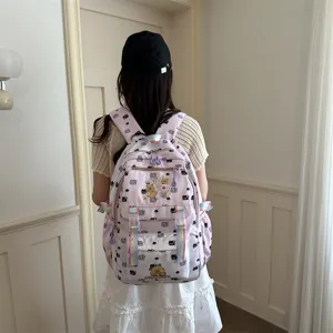 Zaino casual carino con stampa capibara, grande borsa scolastica per il commuting.