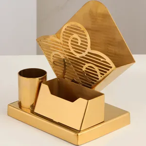 Gouden metalen bureau organizer wolk servettenhouder visitekaartje houder kantoor decor
