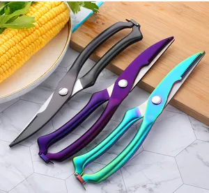 Ciseaux de cuisine multifonction en acier inoxydable, ciseaux robustes pour volaille.