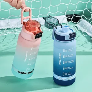 Bouteille d'eau de sport grand gradient, tasse de boisson directe portable avec repere.