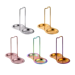 Rvs hot pot lepelhouder keuken pollepel stand standaard keukengerei set 5 stuks