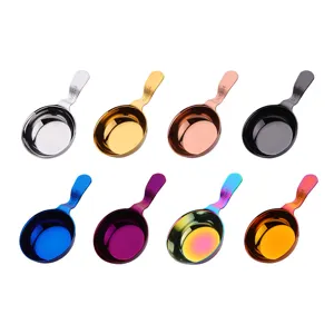Stainless steel seasoning dish with handle, multi-color dipping sauce bowl for hot pot.