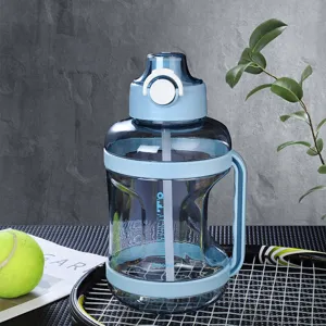 Bottiglia d'Acqua Sportiva in Plastica PC di Grande Capacidad Con Cannuccia e Manico Portatile Tazza Spaziale per Fitness All'aperto