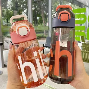 Tragbare Kunststoff Wasserflasche Transparente Schüler Tasse Hitzebeständiges Trinkgeschirr Mit Teesieb