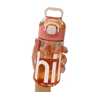 Einfache lebensmittelechte Kunststoff-Wasserflasche mit Filter und tragbarem Sommer-Teebescher.