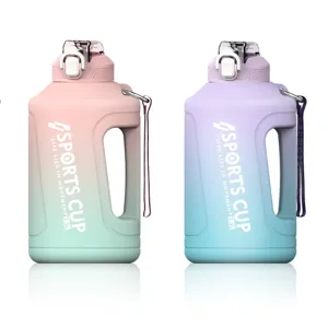 Gradient 2.3L large capacity sports water bottle with straw and handle for outdoor fitness.