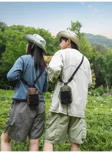 Outdoor chest bag hiking mobile phone shoulder pouch compact crossbody backpack detailing