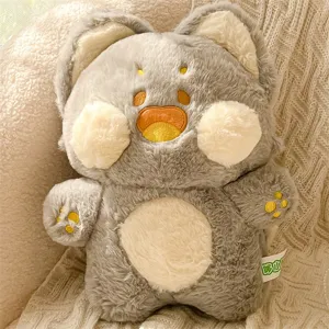 Gato peluche gris tierno animal de peluche suave cojín regalo para niñas duerme bien