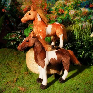 Simulated horse plush toy doll home car ornaments photography props gift cute animal decor