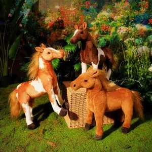 Simulation horse plush toy cute stuffed animal doll home decor photography props gift
