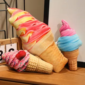 Creative ice cream cone plush pillow soft cute stuffed toy doll gift home decor bedroom