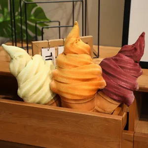 Creative cute ice cream cone plush pillow soft toy kids gift home decor cozy set 01